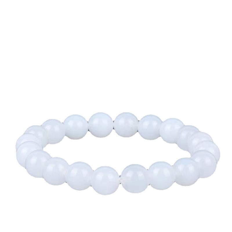 Hotan White Jade Goat Fat Round Bead Bracelet - Image 4