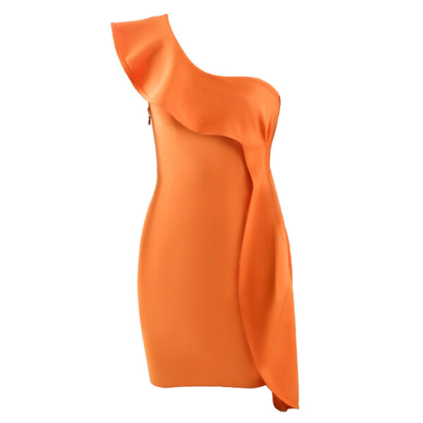 Evening Dress Asymmetrical One-shoulder Bandage Dress - Image 4