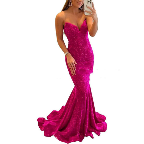 Sequin Evening Dresses For Women Formal Sexy Long Prom Party Gowns - Image 6