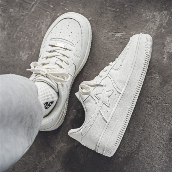 Thick Soled White Casual Sneakers For Men - Image 5