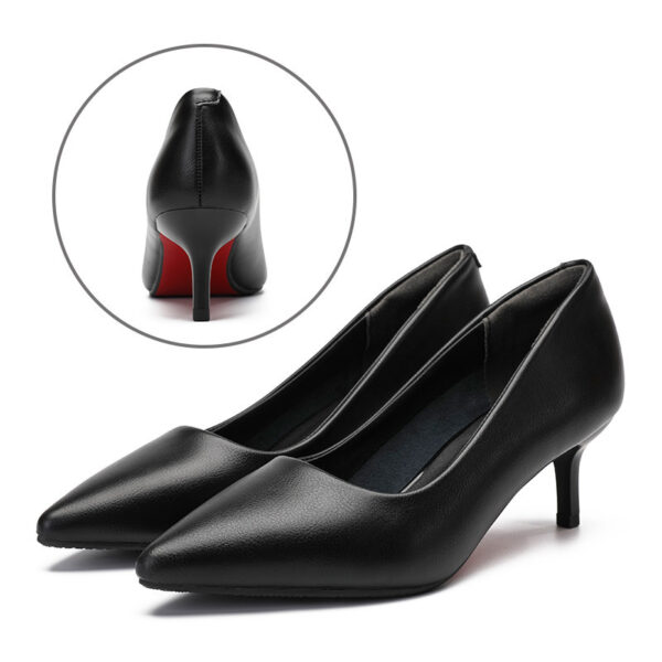 Leather Work Shoes Women Black - Image 2