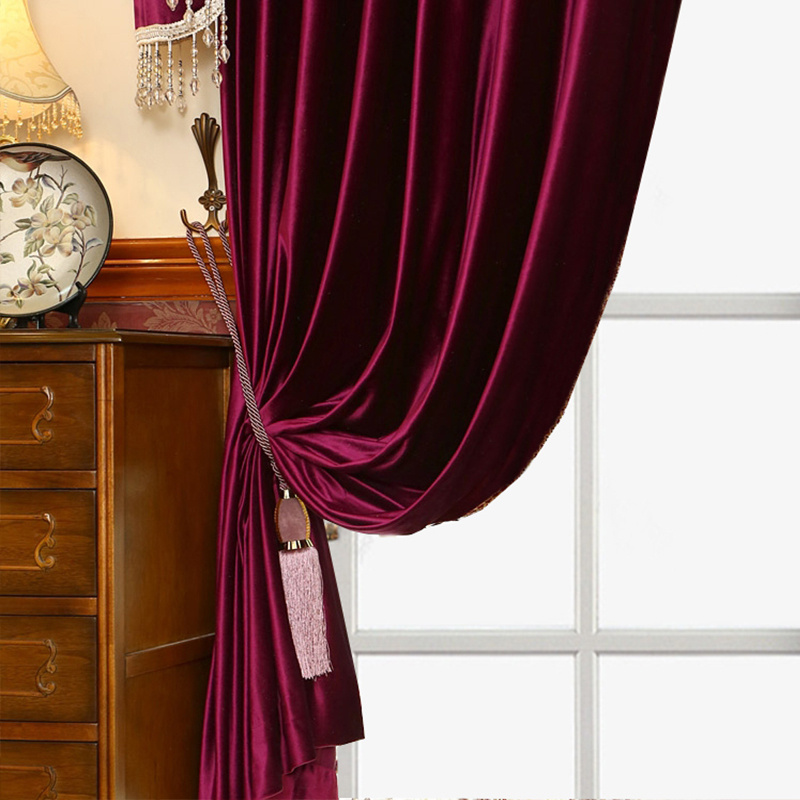 Luxury Festive Velvet Red Bedroom, Living Room, Water Wave Curtains, Wedding Room, Blackout Curtains - Image 4