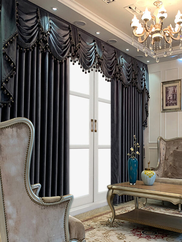 European Luxury Villa, Thick And Luxurious All-black Velvet Curtains, Living Room, Dining Room, Perfect Curtains. - Image 6