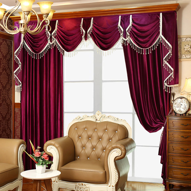 Luxury Festive Velvet Red Bedroom, Living Room, Water Wave Curtains, Wedding Room, Blackout Curtains - Image 3