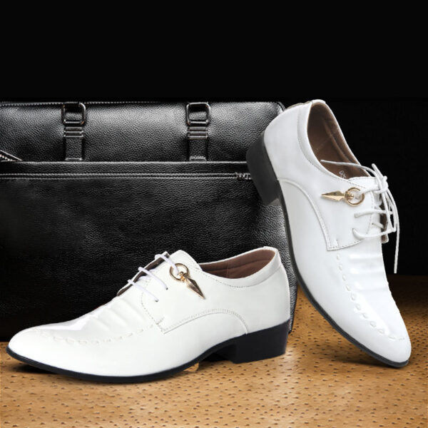 Formal Mens Dress Shoes Genuine Leather Black Luxury Wedding Shoes Men Flats Office Oxfords - Image 2