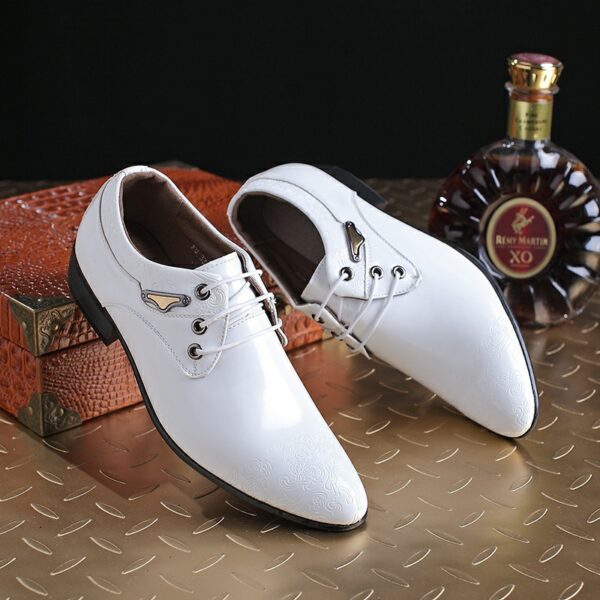 Formal Mens Dress Shoes Genuine Leather Black Luxury Wedding Shoes Men Flats Office Oxfords - Image 3