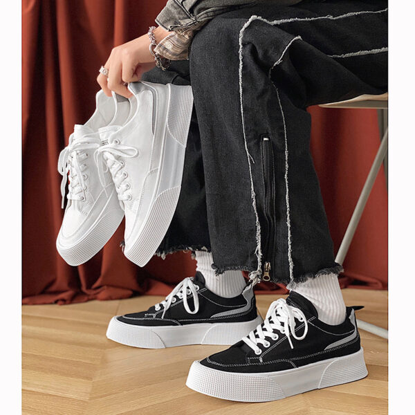 Canvas Breathable Low Top Platform Men's Casual Sneakers - Image 2