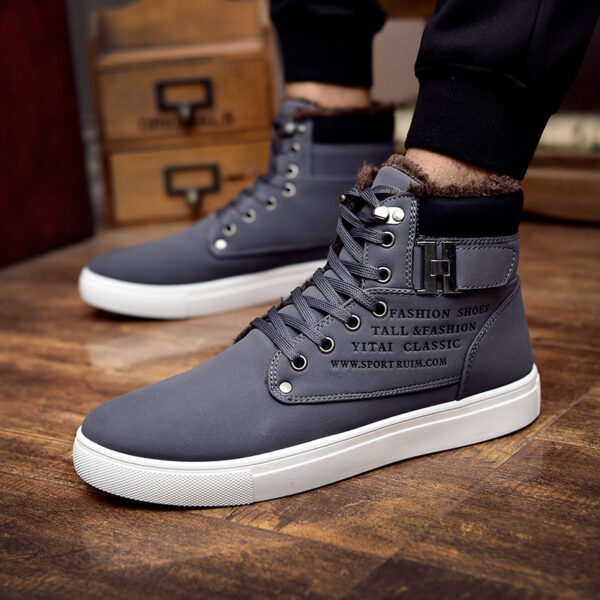 DEKABR Hot Men Shoes Fashion Warm Fur Winter Men Boots Autumn Leather Footwear For Man New High Top Canvas Casual Shoes Men - Image 2