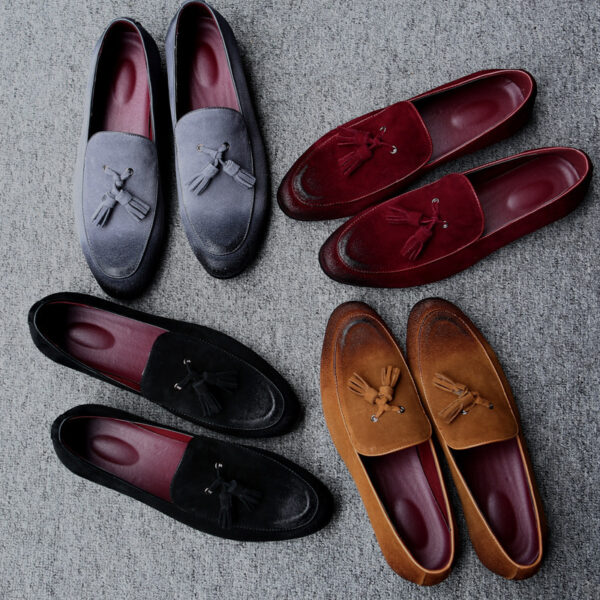 Pea shoes leather shoes for men - Image 4