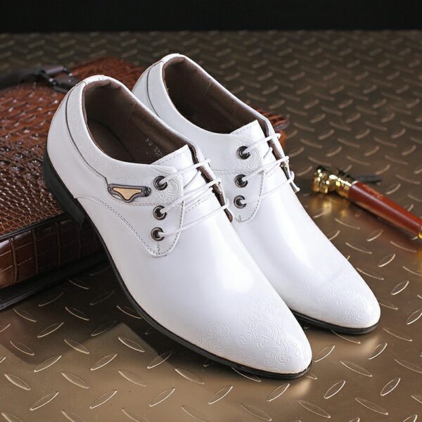 Formal Mens Dress Shoes Genuine Leather Black Luxury Wedding Shoes Men Flats Office Oxfords - Image 4