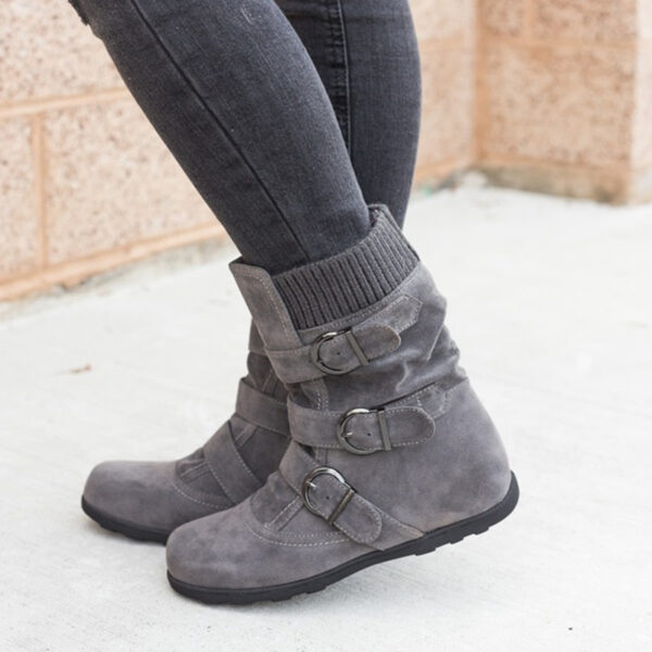 Casual Winter Boots Strap Buckle Shoes - Image 2