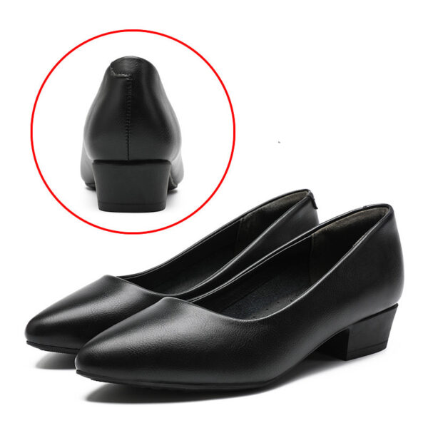 Leather Work Shoes Women Black - Image 4