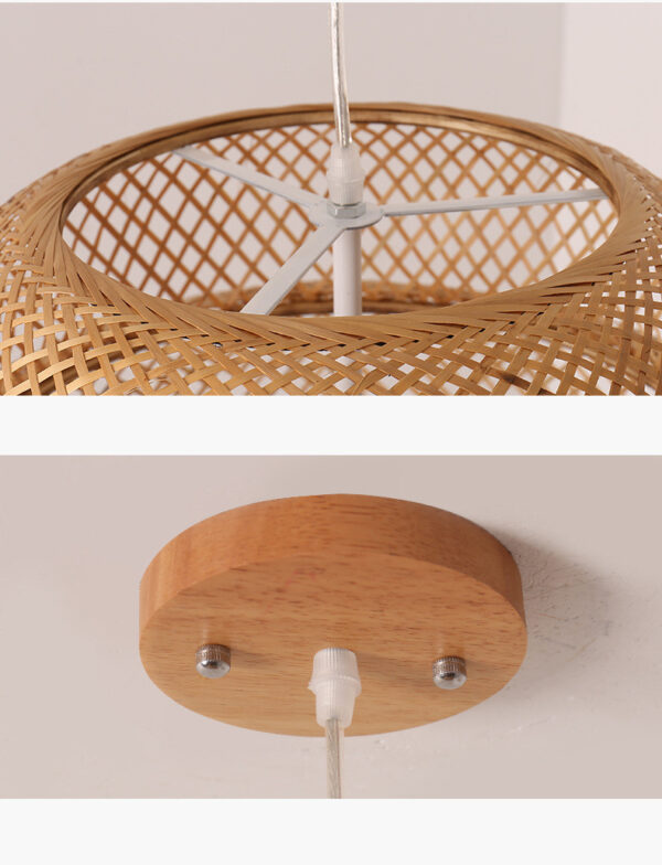 Nordic Bamboo Weaving B&B Inn Bamboo Art Chandelier - Image 2