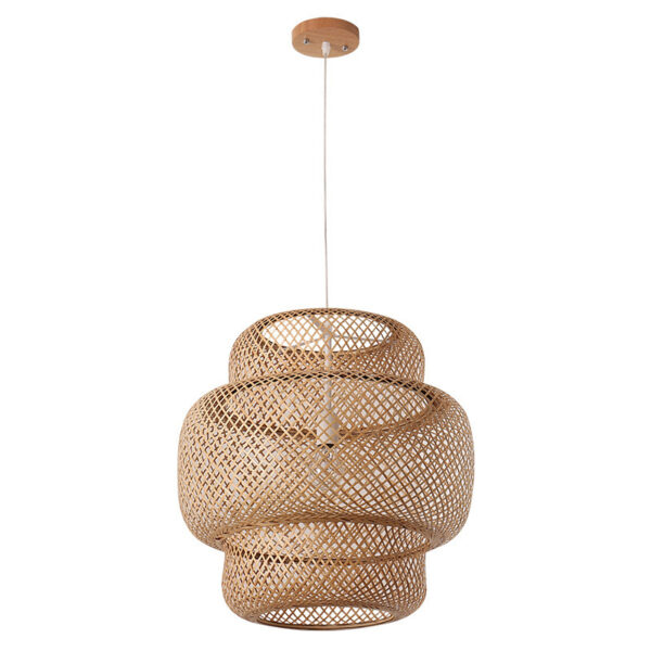 Nordic Bamboo Weaving B&B Inn Bamboo Art Chandelier - Image 4
