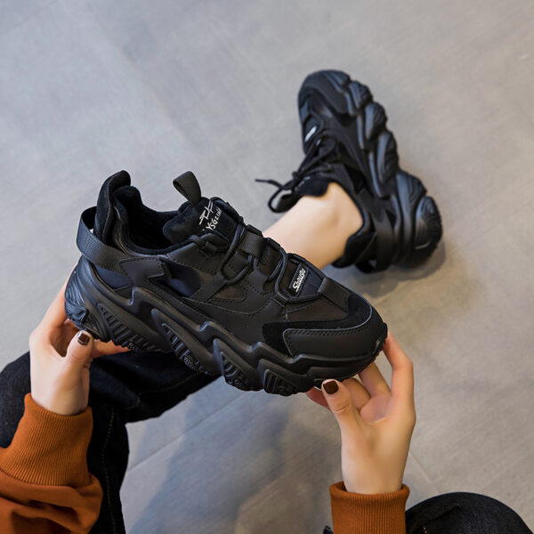 Shoes Women New Thick Soled Women S Shoes Versatile Sports Shoes Black Fashion Net Red Daddy Shoes Spring - Image 4