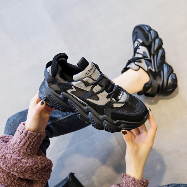 Shoes Women New Thick Soled Women S Shoes Versatile Sports Shoes Black Fashion Net Red Daddy Shoes Spring - Image 7