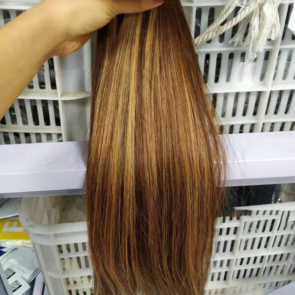 Highlight bundles with closure straight brazilian human hair - Image 7