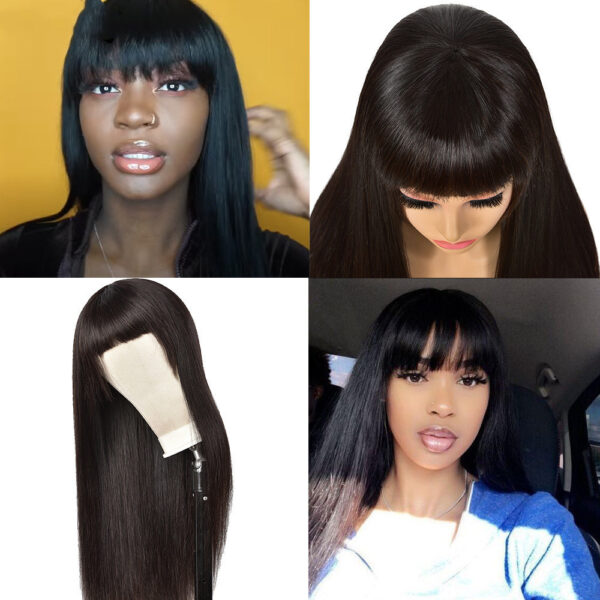 Qi Bangs Headgear Upside Down Real Human Hair - Image 4