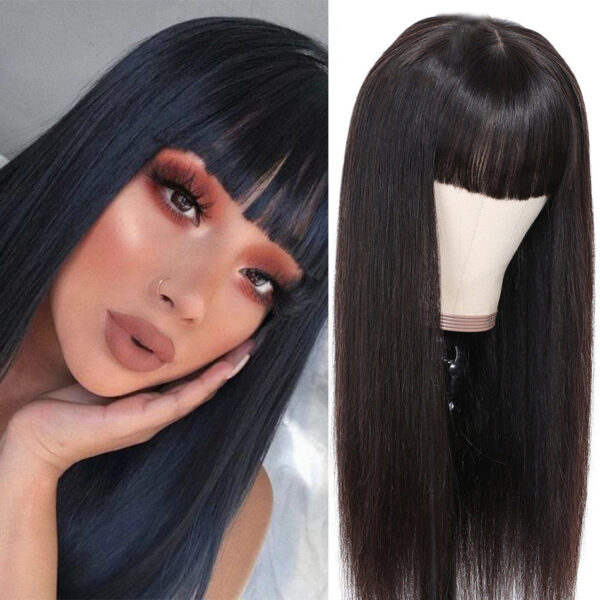 Qi Bangs Headgear Upside Down Real Human Hair - Image 2