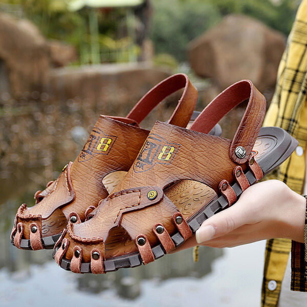 Baotou Sandals Men Casual Leather Sandals Men - Image 3