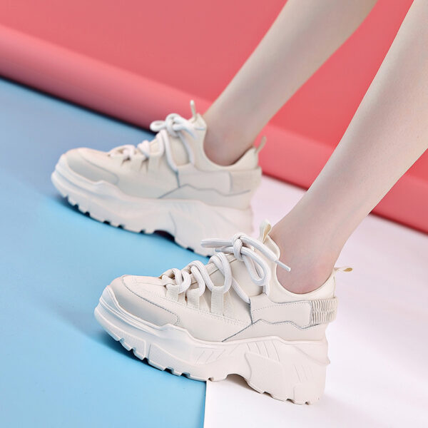Increased Daddy Shoes White Shoes Women - Image 5