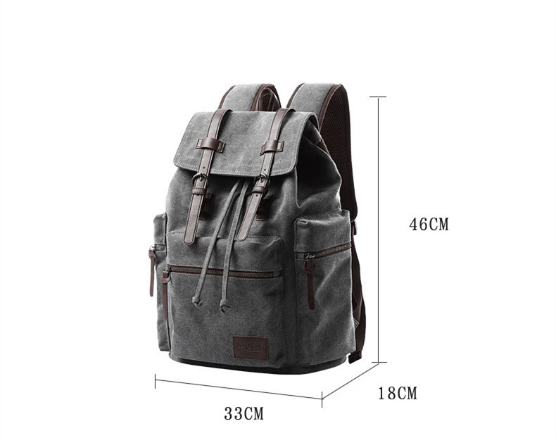 Canvas Backpack Men's Fashion Trend Casual Travel Bag - Image 5