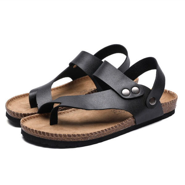 Slippers Men Summer Trend Flip Flops Men Cork Beach Flip Flops - Image 3