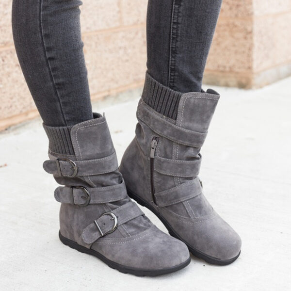 Casual Winter Boots Strap Buckle Shoes - Image 6