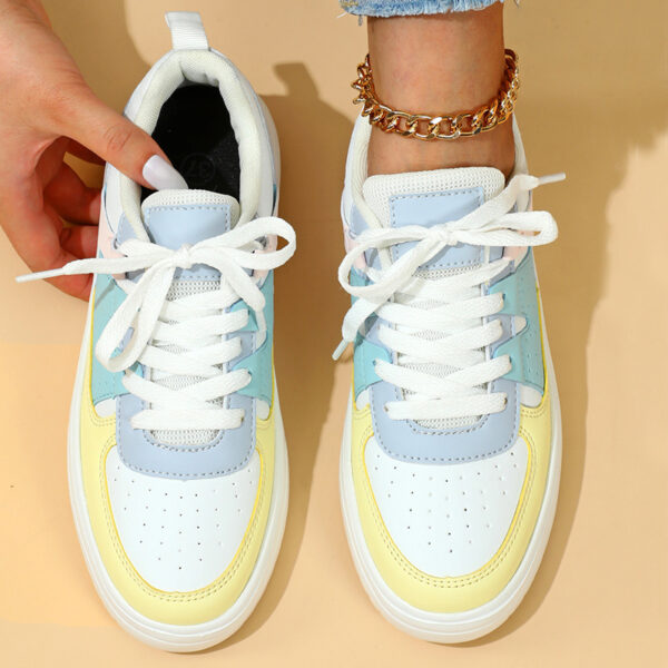 Trendy Fashion Platform Sneakers Soft Bottom Comfortable Lace-up Outdoor Casual Flat Shoes - Image 6