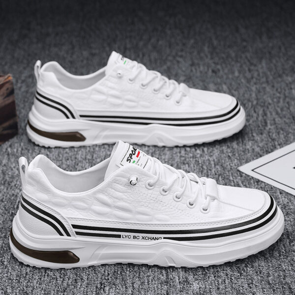 Youth Outdoor Sneakers Low-top Slip-on Casual Shoes Canvas White Shoes - Image 5