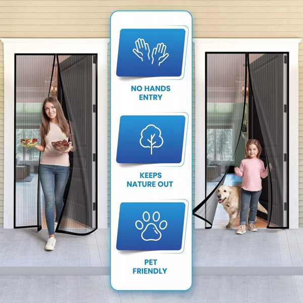Curtain Door Magnetic Mesh Net Screen Easy Fastening Mosquito Fly Insects Bugs - Image 7