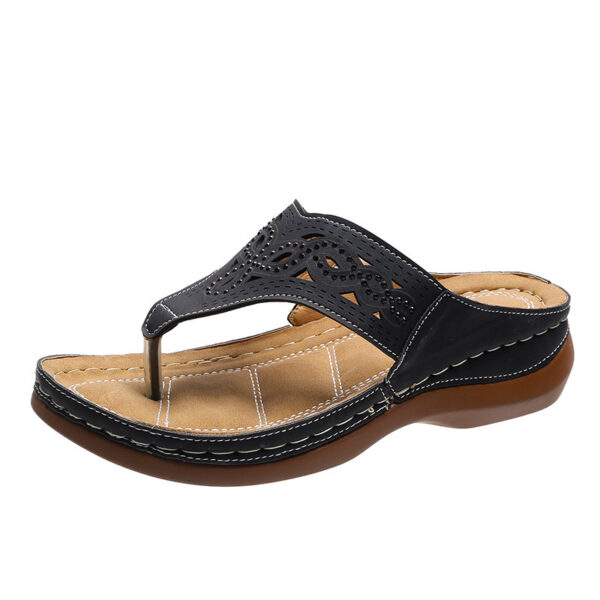 Clip Toe Wedge Sandals Women Summer Flip Flops Slippers Beach Shoes - Image 6