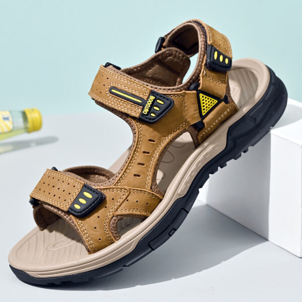Breathable Men's Sandals Non-slip Top Layer Cowhide - Image 6