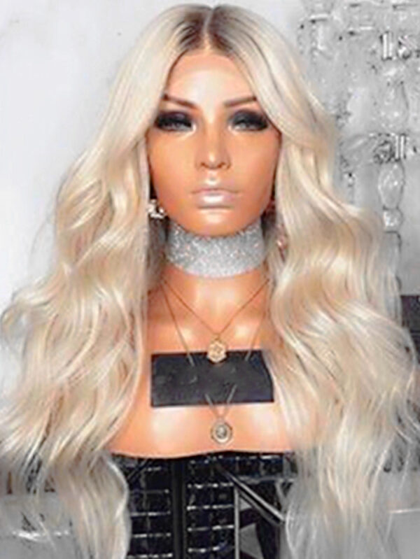 European and American blonde long curly wigs - Image 2