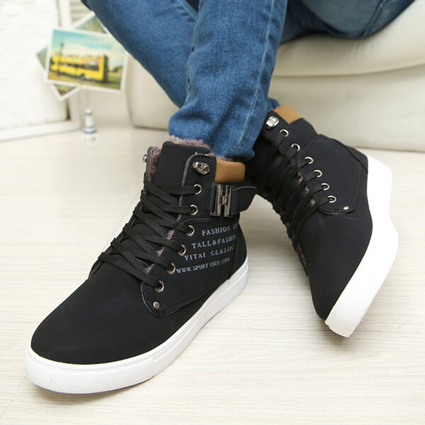 DEKABR Hot Men Shoes Fashion Warm Fur Winter Men Boots Autumn Leather Footwear For Man New High Top Canvas Casual Shoes Men - Image 4