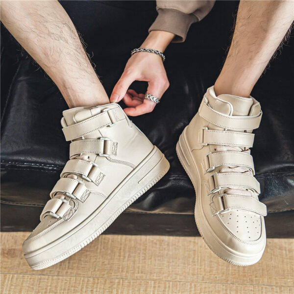 Spring Men's High-top Board Shoes Trendy Youth Student White Shoes Velcro Sports Casual - Image 7