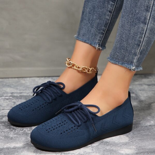 Lace-up Flats Women Fashion Breathable Lazy Mesh Shoes - Image 5