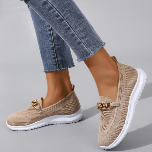Chain Flats Shoes Women Mesh Sports Walking Shoes - Image 3