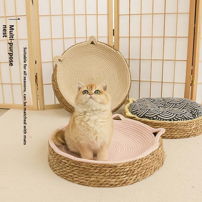 Rattan Cat Nest Cotton String Four Seasons Universal Pad - Image 10