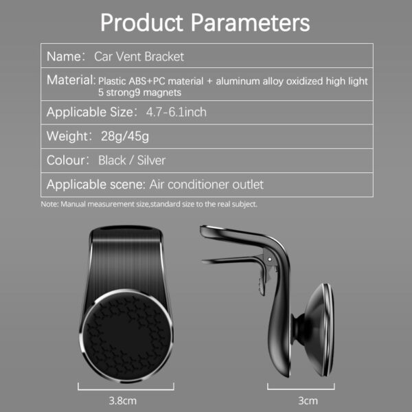 Magnetic Car Phone Holder Air Vent Magnet Mount Smartphone Phone Holder Car Rotation Bracket - Image 9