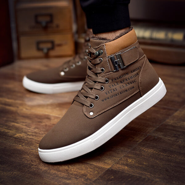 DEKABR Hot Men Shoes Fashion Warm Fur Winter Men Boots Autumn Leather Footwear For Man New High Top Canvas Casual Shoes Men - Image 3