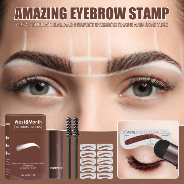 West&Month Seal Eyebrow Powder Lazy Eyebrow Stamp Powder Set Is Long-lasting, Waterproof, Sweatproof, Non-flamming, And Non-smudging - Image 6