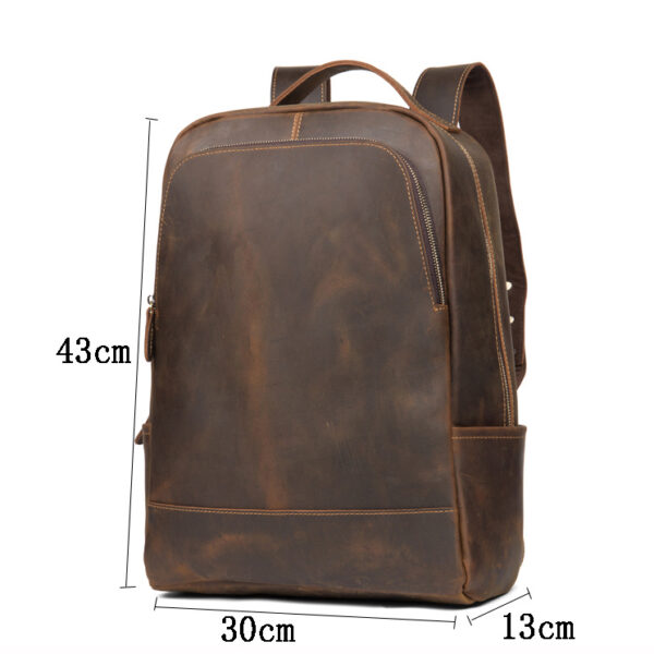 Leather men's backpack leather travel backpack - Image 2