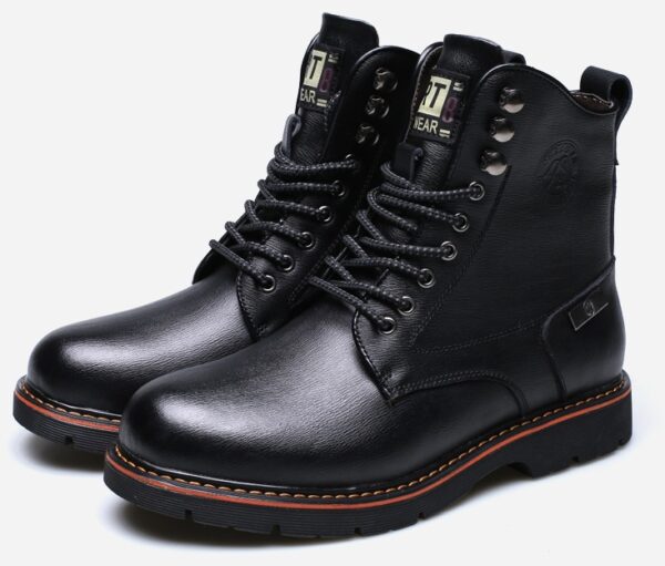 autumn men's casual Martin boots men's plus velvet boots, Europe and the United States men's shoes fashion military boots - Image 5