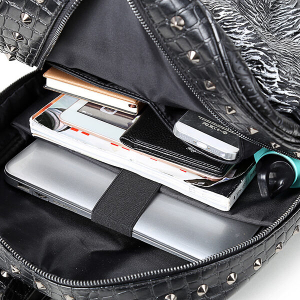 3D Wolf Head Student Backpack Korean Edition Bags Shoulder Bags for Men and Women - Image 6