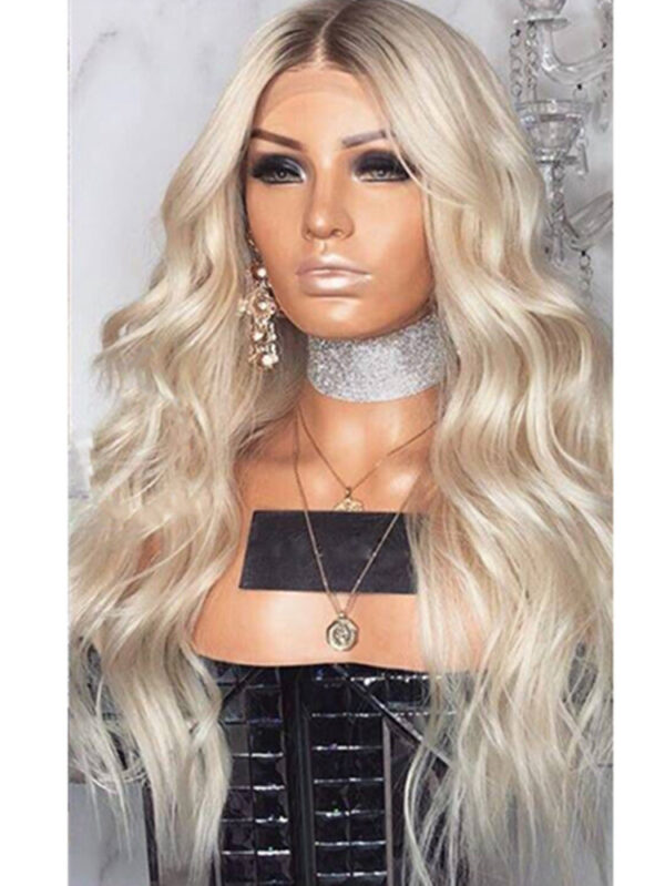 European and American blonde long curly wigs - Image 4