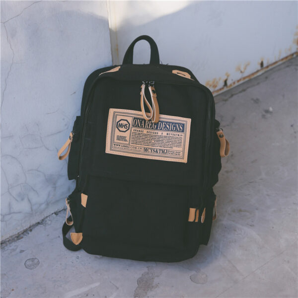 Korean Canvas Backpack, large capacity travel computer, backpack for men, female campus bag for College Students - Image 8