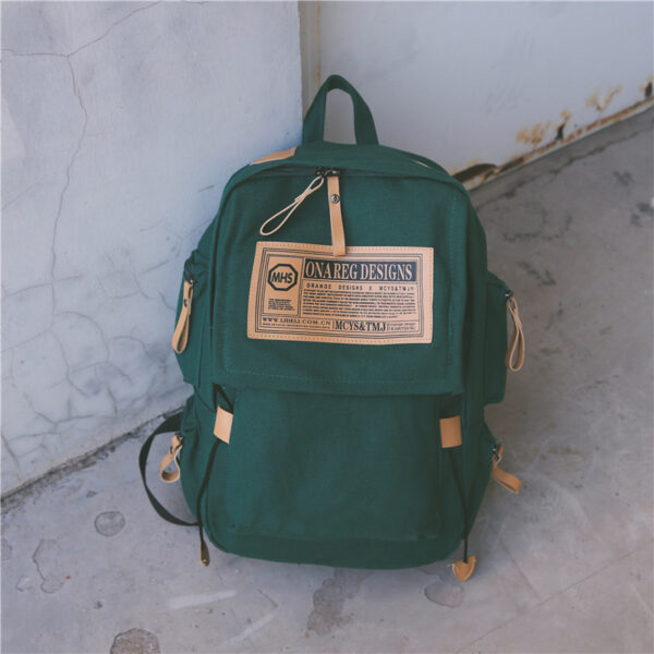 Korean Canvas Backpack, large capacity travel computer, backpack for men, female campus bag for College Students - Image 3