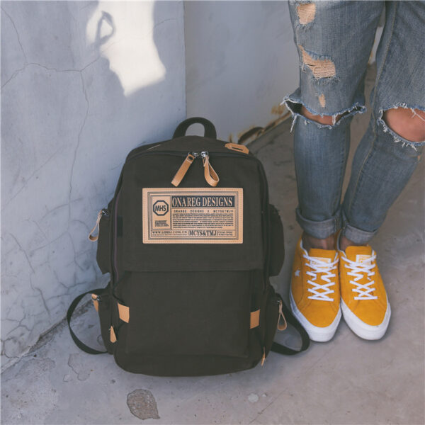 Korean Canvas Backpack, large capacity travel computer, backpack for men, female campus bag for College Students - Image 7