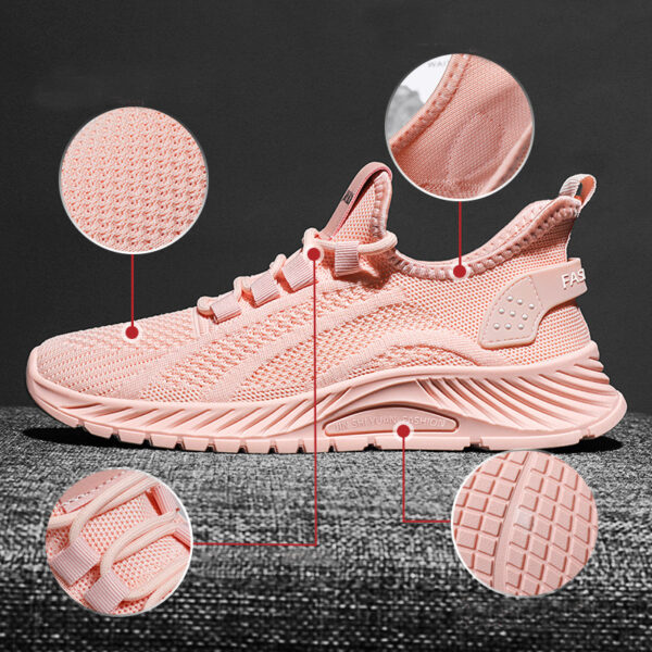 Fashion Casual Sports Shoes Women Lace Up Flat Shoes Lightweight Breathable Running Mesh Sneakers - Image 6